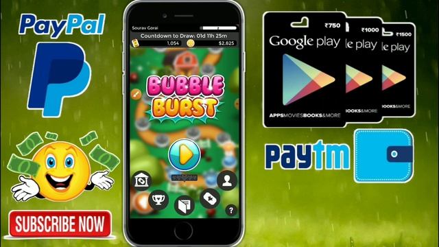 Bubble Burst App | Free PayPal Cash | Google Play Gift Card Earning Trick | Must Watch | Live Proof