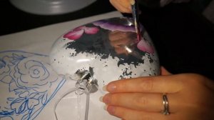 Мастер класс цветок роза, альстрамерия роспись one stroke двойной мазок одним мазком елочной игрушк