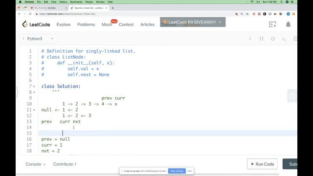 Leetcode 206. Reverse Linked List смотреть онлайн