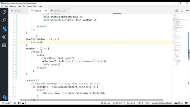 Build a ReactJS Calendar Component tutorial - Part 2 смотреть онлайн