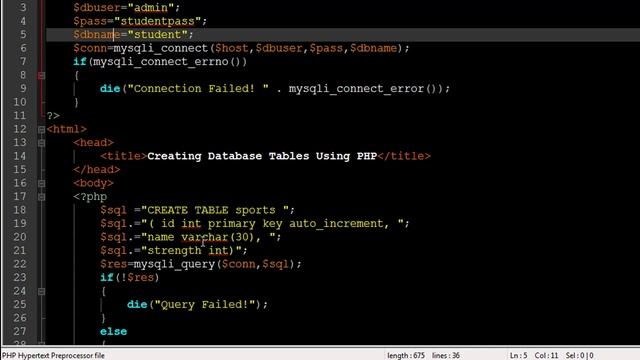 PHP & MySQL Tutorial - 63: Creating Tables