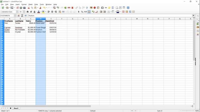 Spreadsheet Tables - Row & Column Manipulation, Sorting | 4 | Introduction to LibreOffice Calc смотреть онлайн