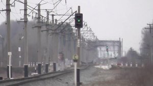 Зелёный мигающий светофор на ж/д