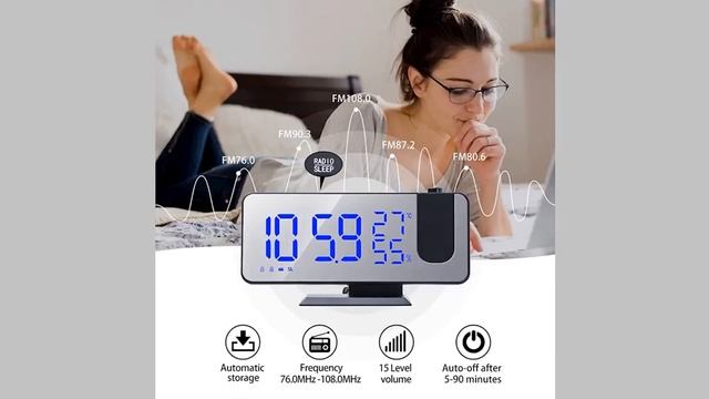 Светодиодный цифровой будильник проекционные часы настольные электронные часы USB Будильник FM смотреть онлайн