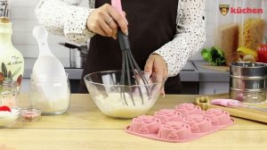 Силиконовая форма для выпечки кексов. Формы для выпечки в духовке из силикона 6 ячеек Розы