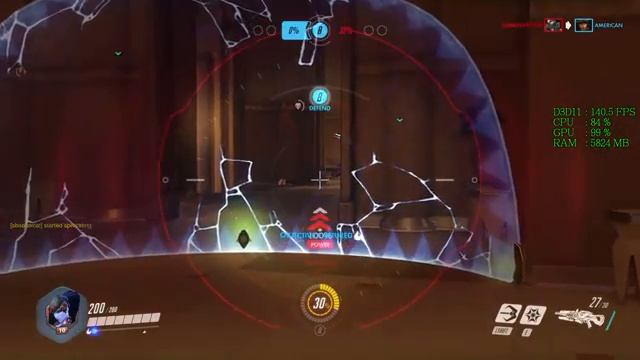 GeForce GTX 1060 -- Intel Core i3-7100 -- Overwatch FPS Test смотреть онлайн