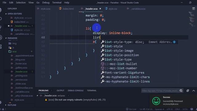 Paradise Themeforest PSD To HTML With Bootstrap 4 & Sass Part-6 (Header Area) смотреть онлайн