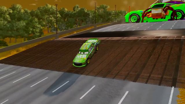 Mega Pits With McQueen And Friends Vs Lightning McQueen And Huge & Tiny PIXAR CARS! BeamNG Drive