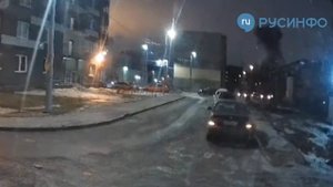 Последние кадры врезавшегося в жилой дом беспилотника в Санкт-Петербурге