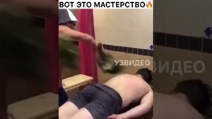 Вооооот как парить вениками нужно в баньке!
