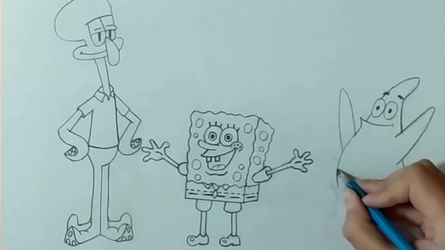 How to draw SPONGEBOB and his FRIEND'S