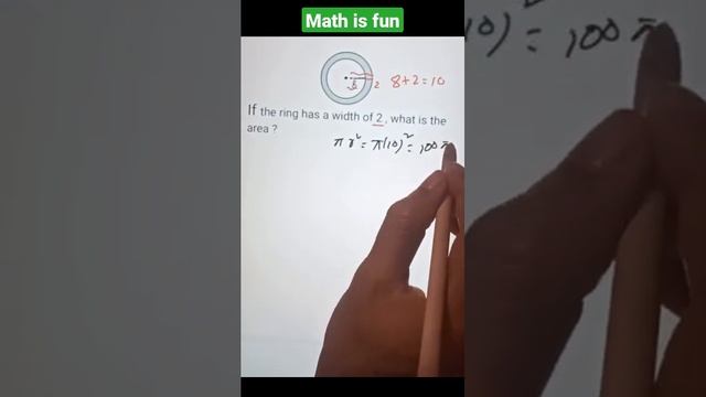 Area of Annulus the circles ring ⭕ Math geometry problem @maths2277 #short #math #maths смотреть онлайн