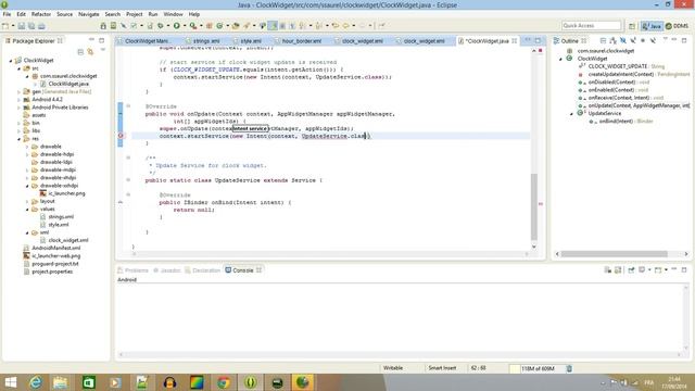 Android How to make a Widget - Clock Widget