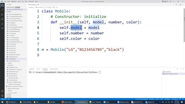 Python lesson 9: Classes and Objects