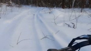 Мини снегоход Хаски, по лесам и полям после метели...
