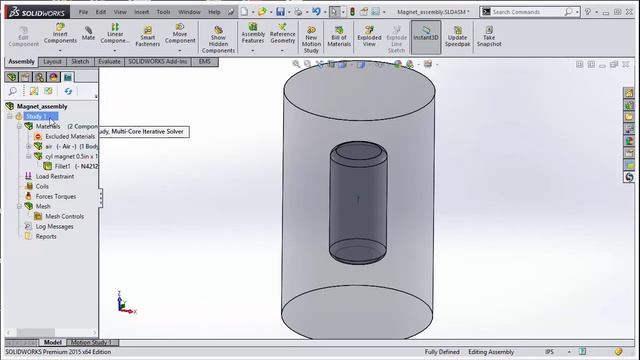 Simulating a permanent magnet in SOLIDWORKS with EMS by EMWorks