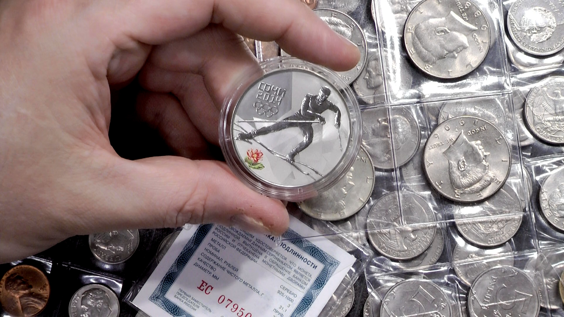 Серебро Сочи 2014, регулярка США. Распаковка посылки с монетами.