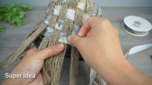 Удивительное Кашпо для Цветов из Джутового Шнура и Ленты