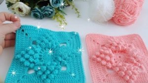 Вяжем квадратный мотив крючком?? #вязание #мотивкрючком