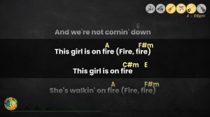 Alicia Keys - Girl on fire (Acoustic Karaoke / Guitar, other Inst. (no Melody) / lyrics, chords)
