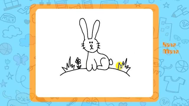Как нарисовать зайчика.Видео урок рисования для детей 3-5 лет.Рисуем зайчика Каля Маля
