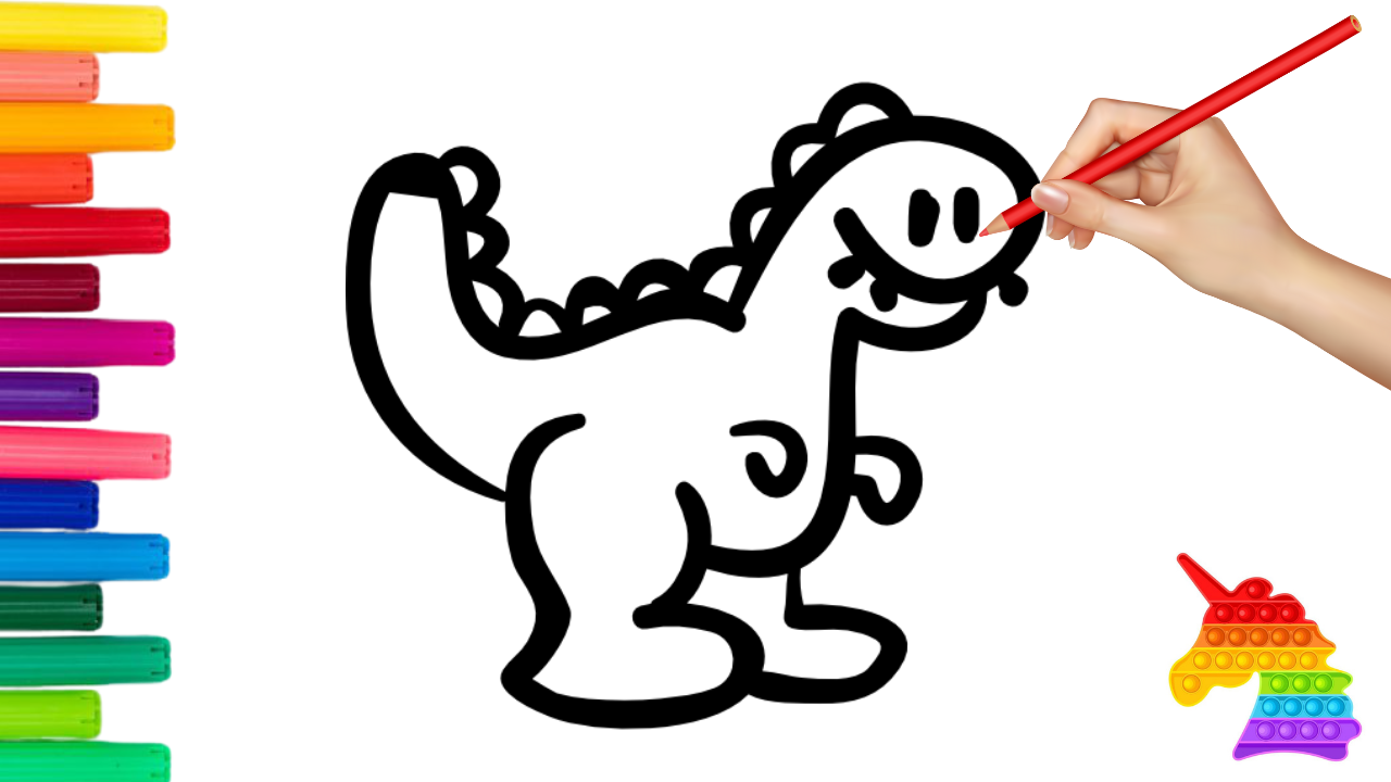 Динозавр на бумаге. Обучающий ролик для детей и начинающих художников