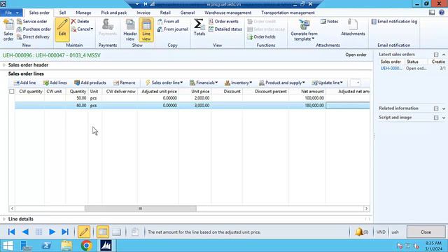 Microsoft Dynamics AX 2012: Create a sale order, Customer payments and settlements