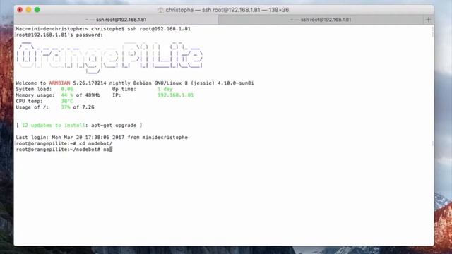 PTZ Pan Tilt on Orange Pi + Arduino/Firmata (as GPIO) + Blynk + Node.js + Johnny-Five смотреть онлайн