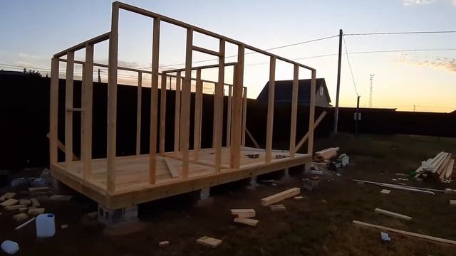 Беседка-хозблок. Собираю каркас стен.
