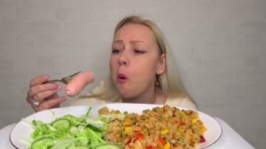 МУКБАНГ СОСИСКИ И МЕКСИКАНСКАЯ СМЕСЬ, САЛАТ КАПУСТНЫЙ/Mukbang еда на камеру/Русский мукбанг/не АСМР