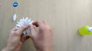 Лотос из бумаги/Paper lotus/Paper Craft/DIY PAPER FLOWERS