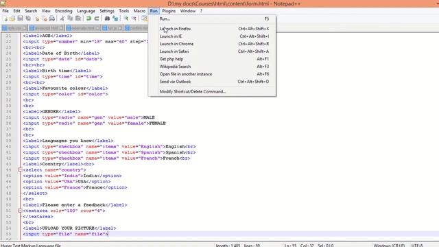 #07 HTML Form | Form file upload | Learn HTML, CSS and JavaScript Udemy Course #html #udemy #webdev