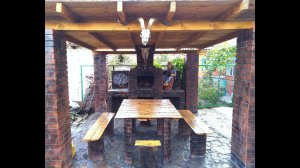 Кирпичный мангал из строительного мусора