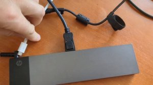 демонстрация работы док-станции HP с ноутбуком Dell