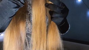 ASMR Relaxing Soothing Hair Sounds. Hair Play In Silk Gloves. Hair Brushing. Playing With Ponytail