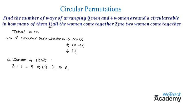 010-Circular Permutations Example - 1 ⧸ Permutations And Combinations ⧸ Maths Algebra