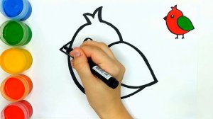 Как нарисовать птичку или птицу / Рисунки и раскраски малышам / Мультик раскраска для детей