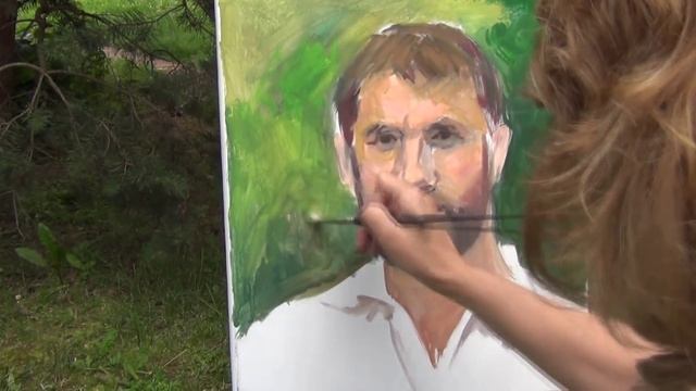 Как нарисовать портрет человека с натуры. Портрет акрилом. Урок, как рисовать портрет красками
