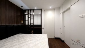 Спальня, рабочая зона, гардероб. фрагмент квартиры "Под ключ" от МебельДан