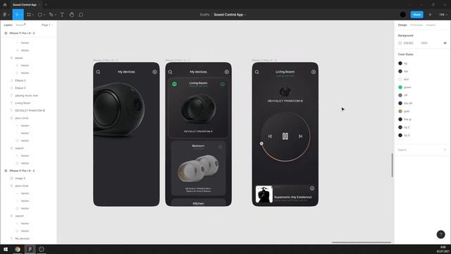Figma Tutorial. Sound Control App UI Design in Figma + Free figma template смотреть онлайн