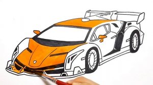 Draw a sports car Lamborghini Veneno | Easy Simple Drawing and Coloring Pages | Tim Tim TV