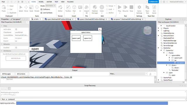 Making a SPAWN MENU in roblox studio devlog pt1