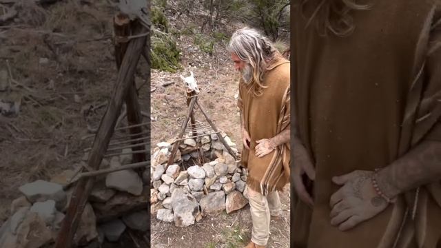 Primitive Camp Setup #survival #primitiveskills #caveman #camping