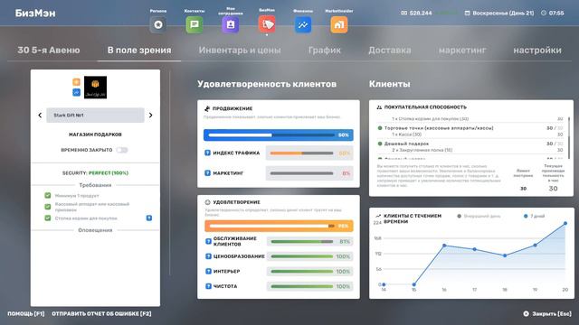 Big Ambitions EA 0.3 #7 Запустили два магазина.  Доход 20k $