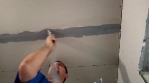 Заделка швов на потолке из гипсокартона