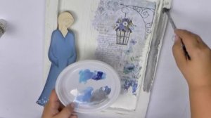 Decoupage błękitny aniołek -  DIY tutorial