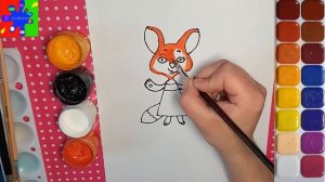 Лиска из мультфильма Оранжевая корова. Простые рисунки для детей.