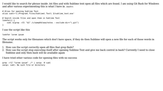 How to open files which have spaces in filenames with grep? смотреть онлайн