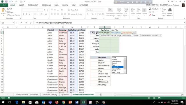 Data Visualization | Adding Spark line Chart | Interactive Form Control