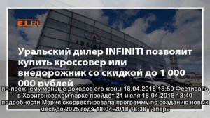 Уральский дилер INFINITI позволит купить кроссовер или внедорожник со скидкой до 1 000 000 рублей